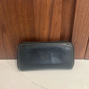 Large Roots Black Leather Ladies Wallet